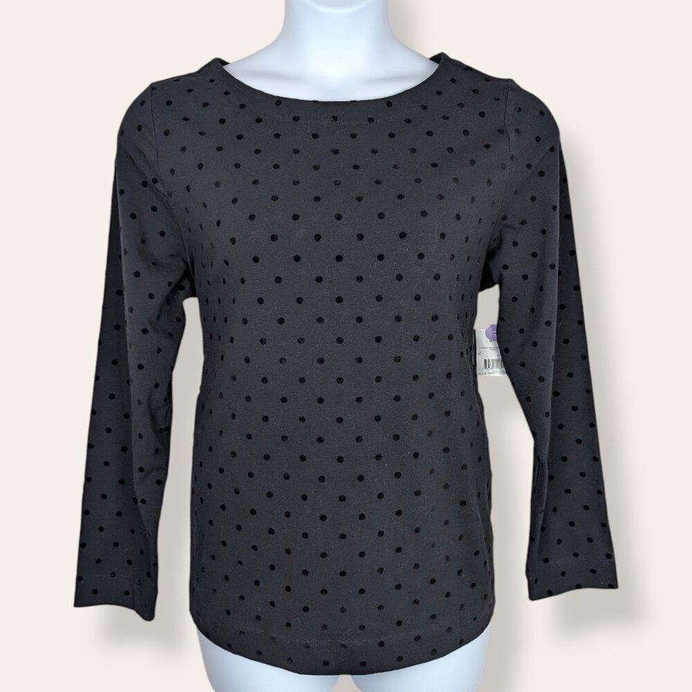 NWT Penmans Long Sleeve Black Polka Dot Top